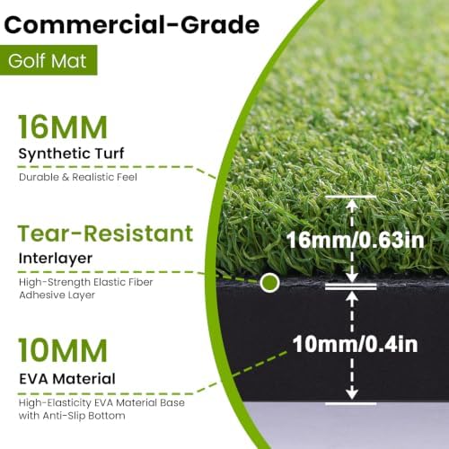 Golf Hitting Mat 5x4ft & 6x4ft, XL 26mm Professional Golf Practice Mat - Image 2
