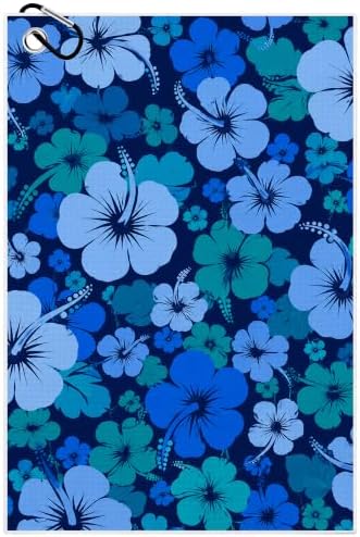 Tropical floral Waffle Weave Microfiber Golf Towel by Unknown
