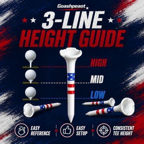 4-Prong Large Cup Head with 3-Line Height Guide Golf Tees 115 Pack, 70 x 3-1/4" - Image 5