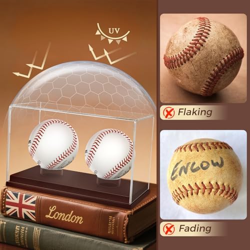 Baseball Display Case, UV Protected Clear Acrylic Cube Golf Ball Display Holder - Image 4