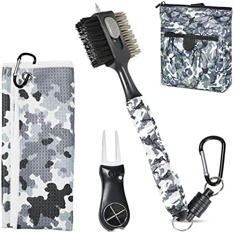 Golf Club Cleaning Kit Golf Accessories Kit, Divot Repair Tool by HUAEN