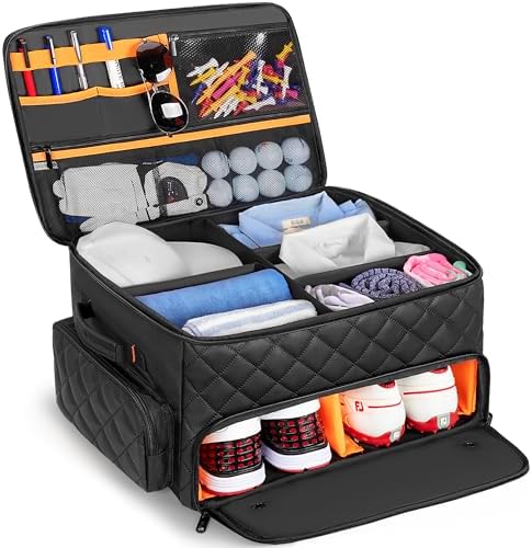 PGmoon 2 Layer Golf Trunk Organizer, Golf Car Storage Organizer by PGmoon