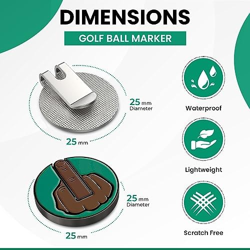 Ultimate Middle Finger Golf Ball Marker | Magnetic Hat Clip | Alignment Ball - Image 3
