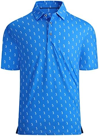 Alex Vando Mens Golf Shirt Moisture Wicking Print Performance Polo Shirt by AlexVando