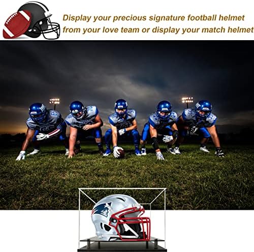 Football Helmet Display Case Full Size, Acrylic Helmet Display Case Black - Image 6
