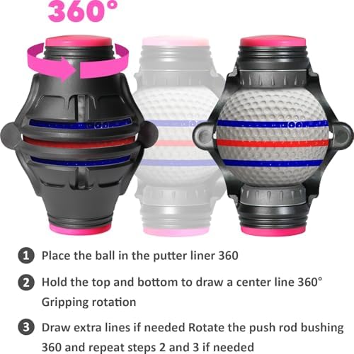 1Pack 360° Triple Line Golf Ball Marker Stencil Alignment Tool - Image 3
