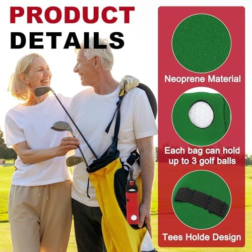 uxcell Golf Ball Carry Bag, Waist-Mounted Storage Bag Neoprene Golf Tee Holder - Image 3