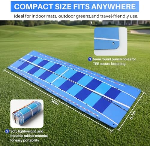 Golf Putting Mat & Golf Stance Training Towel Set, A Golf Putting Practice Aid - Image 2