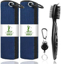 2 Pack Golf Towels with Club Brush, Microfiber Waffle Cleaning Set by ATTRACTIVE