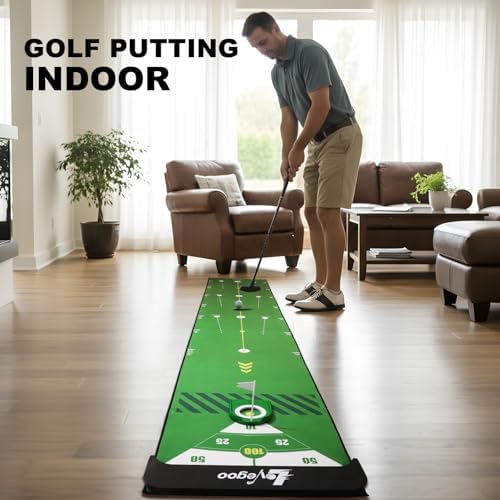Golf Practice Mat with Alignment Mirror - 20 in X 120in Golf Putting Mat - Image 6
