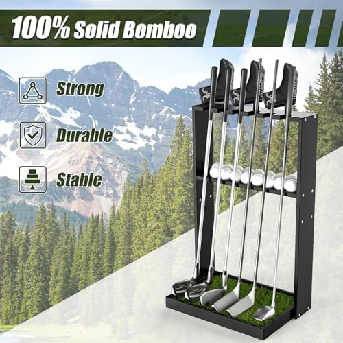 Golf Putter Stand, Premium Wooden Golf Club Rack - Image 3