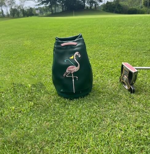 Golf Valuables Pouch with Embroidery, Leather Drawstring Golf Tee Ball Bag - Image 4