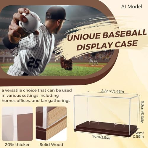 Baseball Display Case, UV Protected Clear Acrylic Cube Golf Ball Display Holder - Image 5
