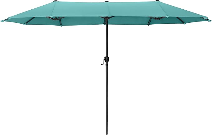 13 ft Large Double-Sided Patio Umbrella, Outdoor Umbrella, Turquoise | HERA'S by HERASPALACE