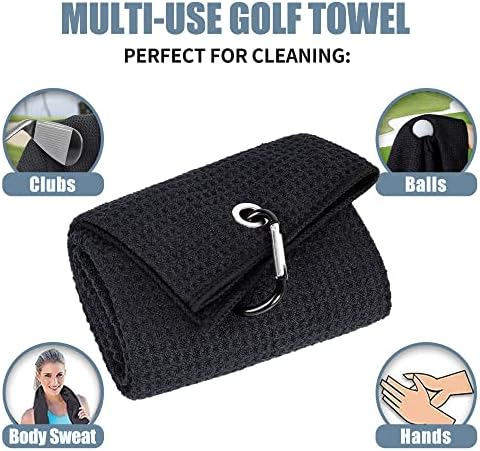 Mile High Life Microfiber Golf Towel, Waffle Pattern w Clip, Super Absorbent - Image 2