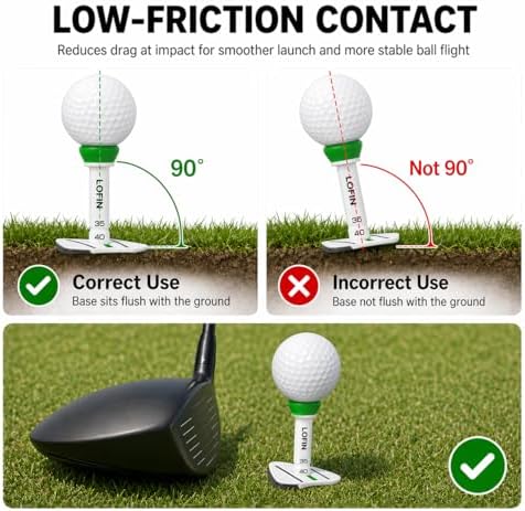 LOFIN Adjustable Height Golf Tees – Reusable Plastic Golf Training Tees - Image 5