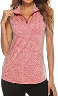 Tanst Sky Women's Sleeveless Golf Polo Shirts Quarter Zip Workout Tank Top by TanstSky