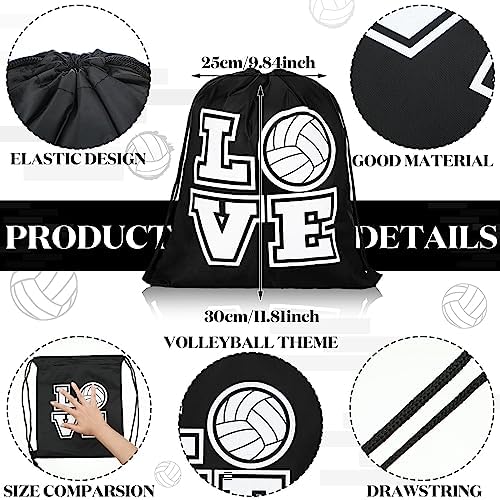 Shappy 12 Pieces Volleyball Drawstring Bags Bulk Small Sport Goodie Bags Snack - Image 2