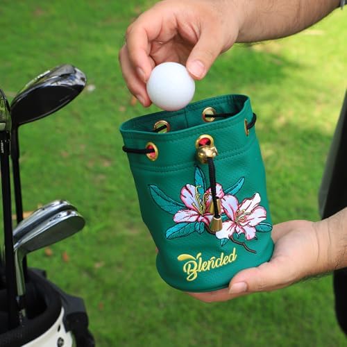 Golf Valuables Pouch, Bucket Waist Design Golf Pouch Bag Azalea Embroidery Tee - Image 2