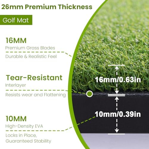 Golf Mat, 5x4ft/6x4ft Large Golf Hitting Mats - Image 2