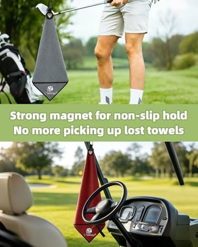 Magnetic Golf Towel with Upgraded Cleaning Pocket & Clip 20" x 20" - Image 3