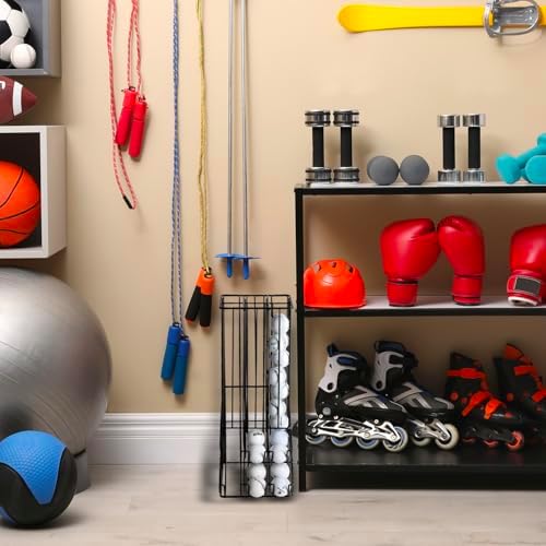 MyGift Golf Ball Basket Holder, Matte Black Wire Dispenser Rack - Image 6