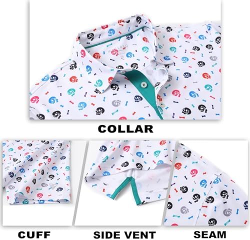 M MAELREG Mens Golf Shirt Short Sleeve Dry Fit Print Moisture Wicking - Image 6