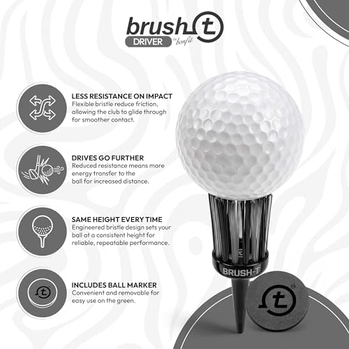 BRUSH-T Premium Plastic Golf Tees, Unbreakable Innovative Design, Consistent - Image 3
