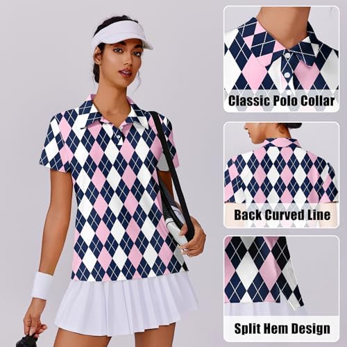 PINSPARK Women's Golf Shirt UPF 50+ Polo Shirts Short Sleeve Tennis Tops - Image 5