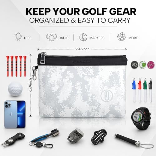 Golf Zipper Valuables Pouch Leather Golf Bag Pouch - Image 5