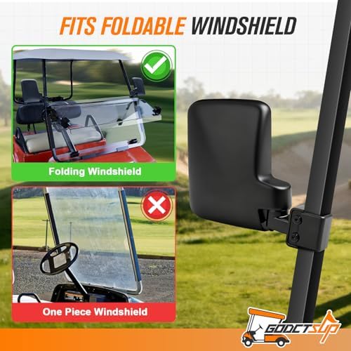 Golf Cart Mirrors, Universal Panoramic Golf Cart Rear View Mirror & No Drilling - Image 4
