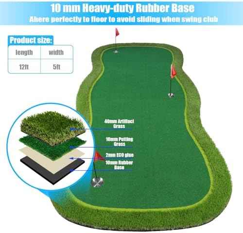 Golf Putting Green Mat, Golf Practice Training Mat - Image 4