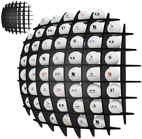 Golf Ball Display Case Wall Mount, Golf Ball Collection Holder by Montex