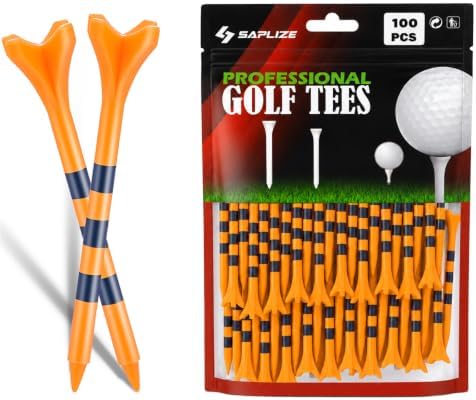 SAPLIZE Upgraded 4-Prong Plastic Golf Tees, 120 Pack Mixed Set or 100 Pack by SAPLIZE