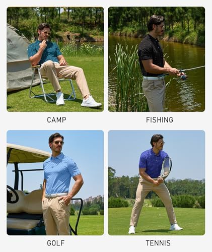 ZITY Mens Golf Polo Shirts Short Sleeve UPF 50+ Moisture Wicking Tshirt - Image 2