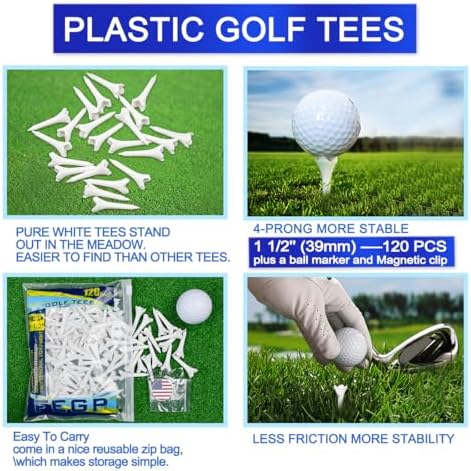1 1/2 Inch Plastic Golf Tees, Short Golf Tees Plastic 120 Pack-4 Prongs - Image 3