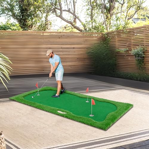 12x5 FT Golf Putting Training Mat, Premium Rubber Turf, by Zjjseloru
