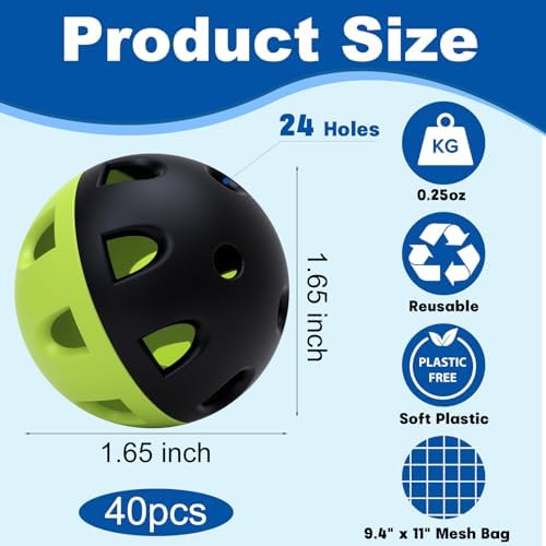 Coopay 20/40/80 Pack Mini Plastic Practice Baseballs, 1.65inch Small Soft - Image 2