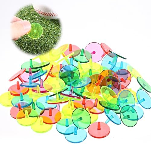 Styquenzer Golf Ball Marker, Bulk 50 Pcs Multicolor Plastic Round Golf Ball - Image 7