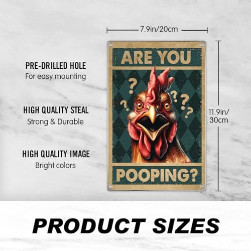 Are You Pooping Chicken Metal Sign - Image 3