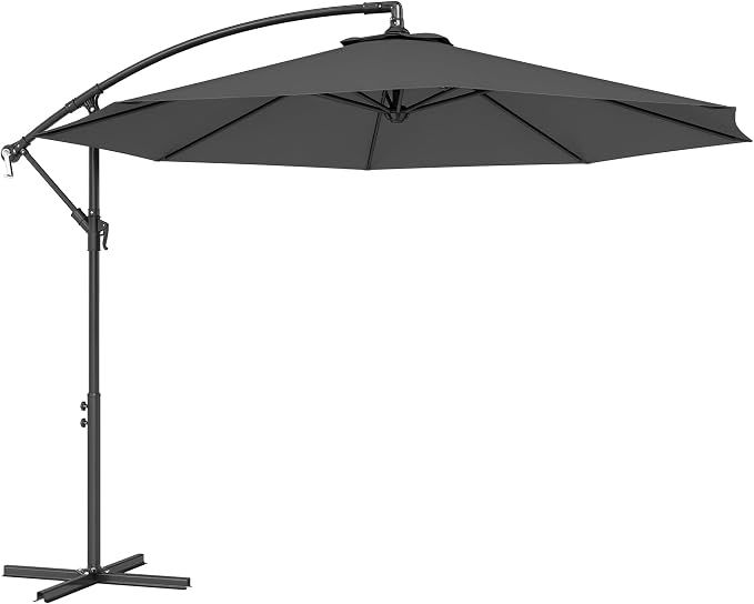 Outsunny 10' Cantilever Hanging Tilt Offset Patio Umbrella | UV & Water by Outsunny