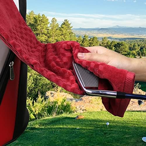 Cotton Golf Towel with Clip - Image 4