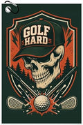 Red Skull Golf Towel with Bag Clip, Gift by Unknown
