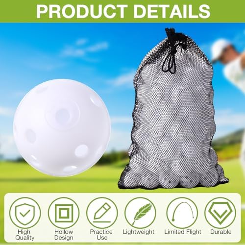MiniInflat 80 Pcs Practice Golf Balls Plastic 42mm - Image 3
