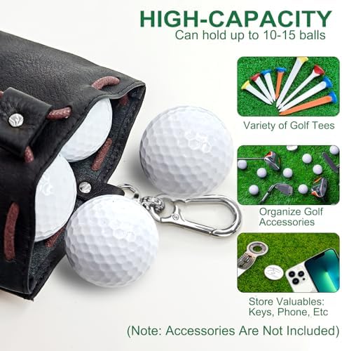 Real Leather Golf Valuables Pouch: USA Golf Tee Ball Bag - Image 4