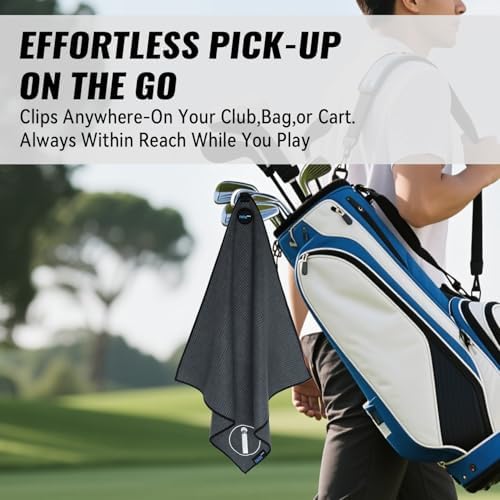 Magnetic Golf Towel 3PACKS, Waffle Weave Design, Detachable Clip - Image 4
