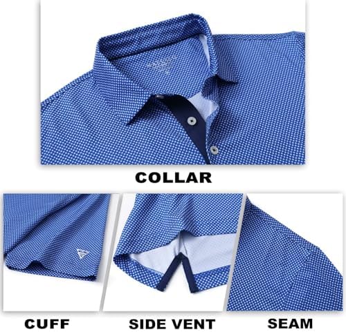 M MAELREG Mens Golf Shirt Short Sleeve Dry Fit Print Moisture Wicking - Image 5