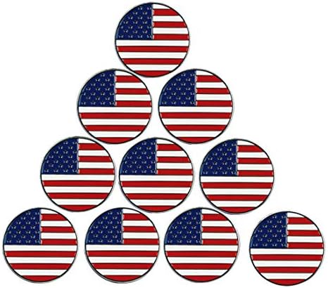 Lot of 10 Golf Ball Markers Assorted Patterns by PINMEI