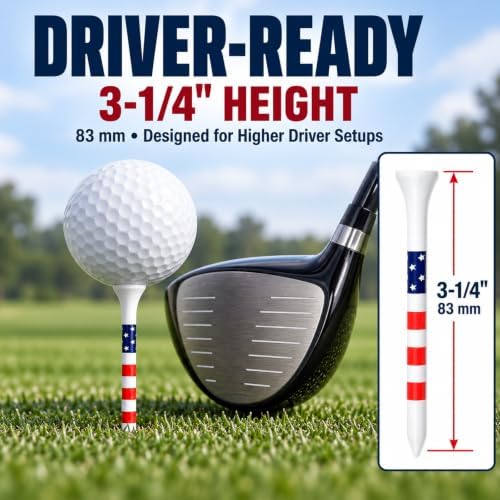 Dukars 3-1/4" Performance Golf Tees, Stars and Stripes - Image 3