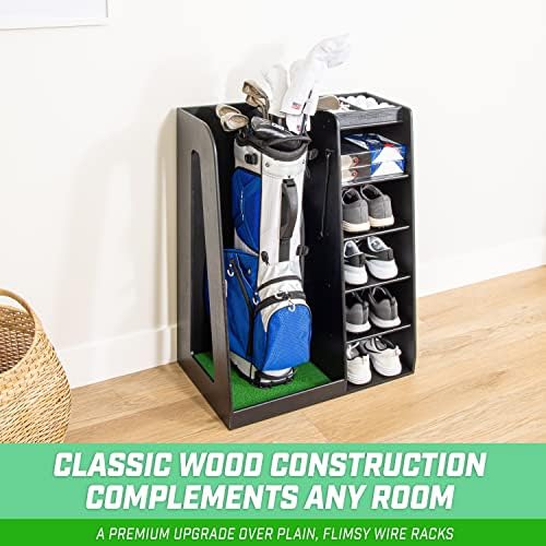 GoSports Premium Wooden Golf Bag Organizer and Storage Rack - Image 4
